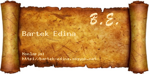 Bartek Edina névjegykártya
